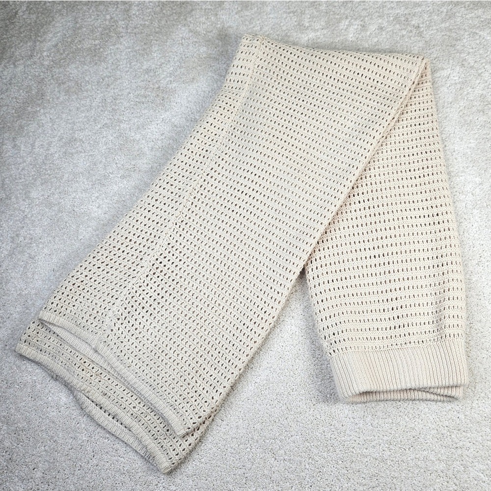 Women's Sincerely Jules Cream Knit Open Weave Pants Size XL Tall Girl Friendly